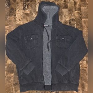 Ecko Unlimited Vintage Black Zip-Up Hoodie